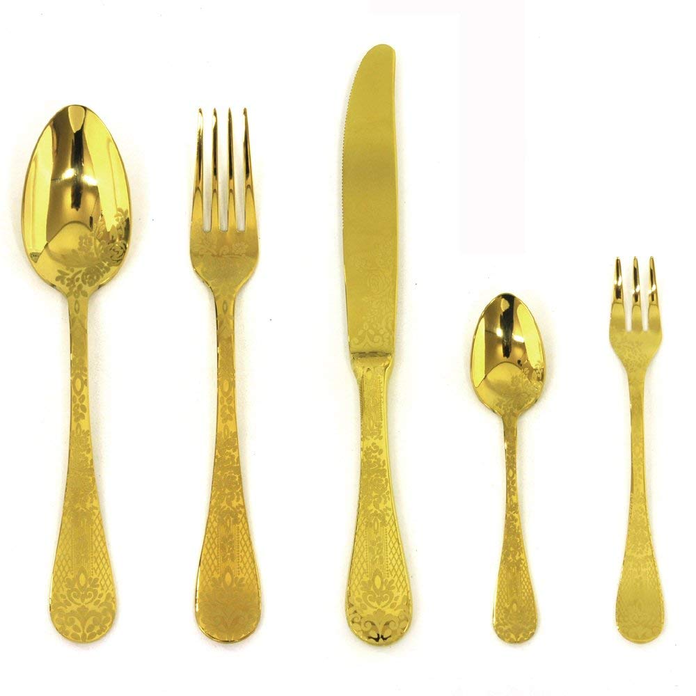 Mepra 1097CB22030D - Juego de cubertería, Color Dorado