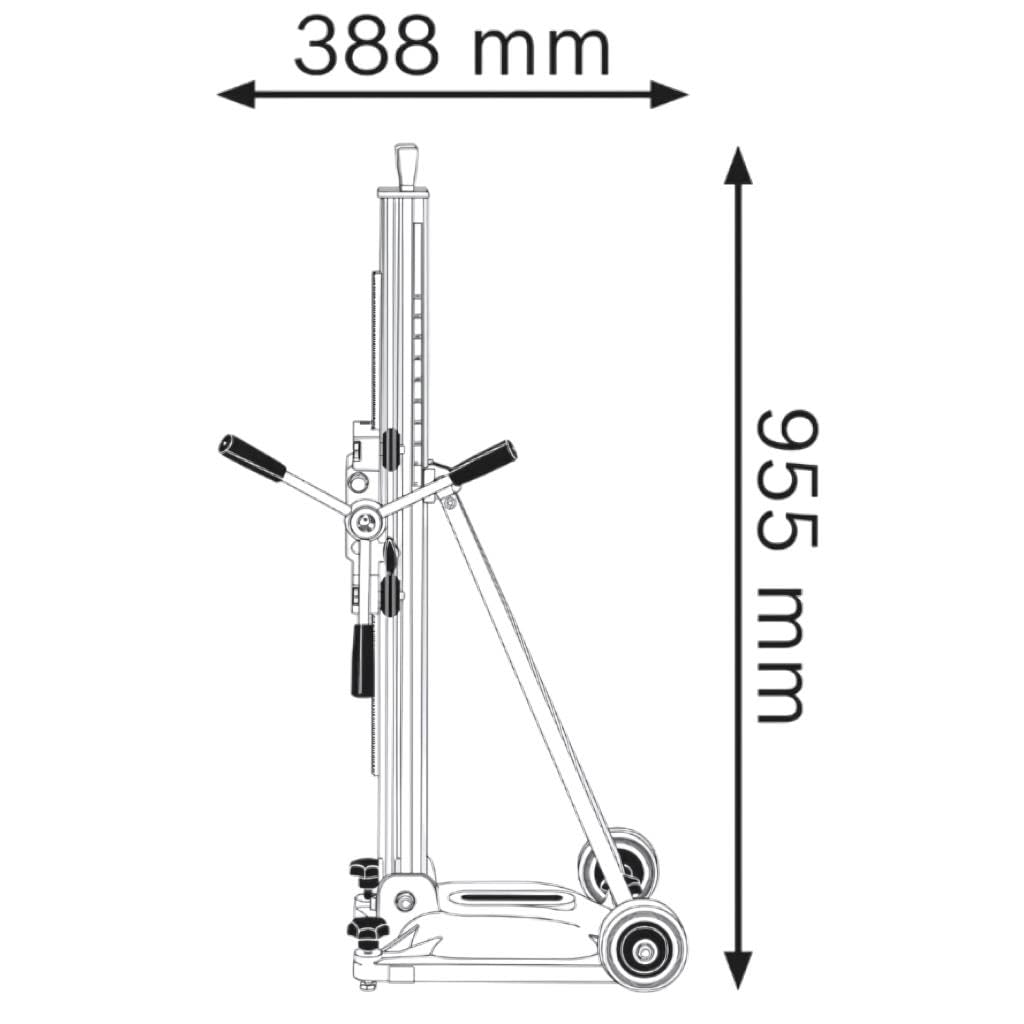 Bosch Professional GCR 350 - Soporte para taladro (Ø de perforación 350 mm, alto 955 mm, con ángulo de trabajo, en caja)