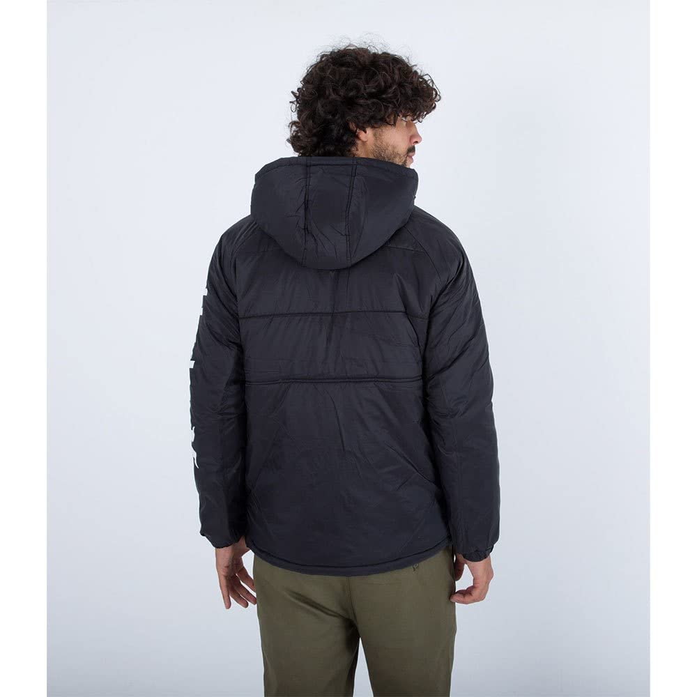 Hurley Portage Puffer Bomber Jacket, Chaqueta Hombre, Negro (Black), S