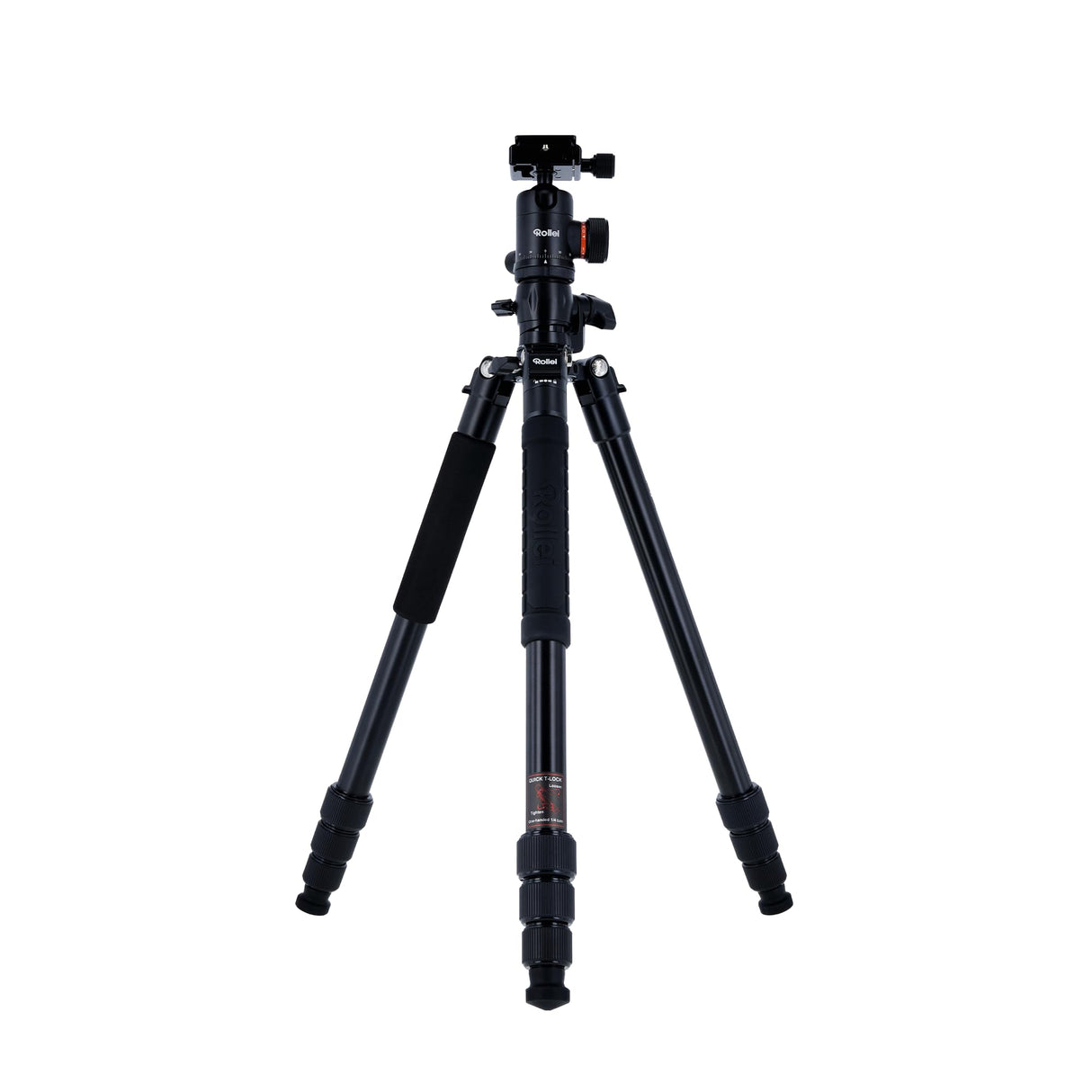 Rollei C5I MAKRO Pro I Trípode de Carbono I Negro I Cabezal de Bola 3D I Monopié I Soporte para Smartphone I Placa de liberación rápida I Columna Central giratoria 90°