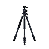 Rollei C5I MAKRO Pro I Trípode de Carbono I Negro I Cabezal de Bola 3D I Monopié I Soporte para Smartphone I Placa de liberación rápida I Columna Central giratoria 90°