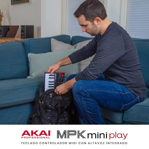 Akai Professional MPK Mini Play MK3 - Teclado Controlador MIDI con Altavoz y Sonidos Integrados, Pads MPC, Teclado Dinámico, Software de Producción Musical y Native Instruments Sound Package