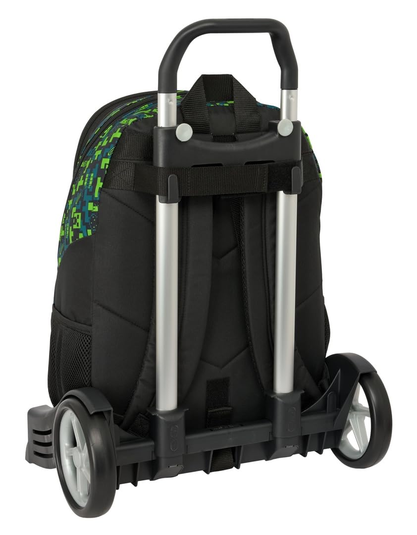Safta MINECRAFT TNT - Mochila Escolar, Espalda Ergonómica, con Carro Evolution, Ideal para Niños de Diferentes Edades, Cómoda y Versátil, Calidad y Resistencia, 32x16x44 cm