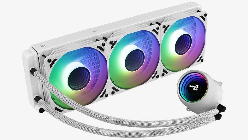 Aerocool, MIRAGEL360W, Refrigeración Líquida CPU, 3xVentilador 12cm ARGB, TDP 550W,Blanco