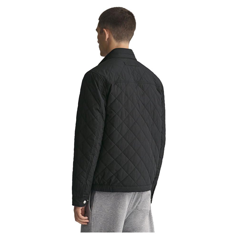 GANT Tramposo de Viento Acolchado Chaqueta, Negro, XL para Hombre