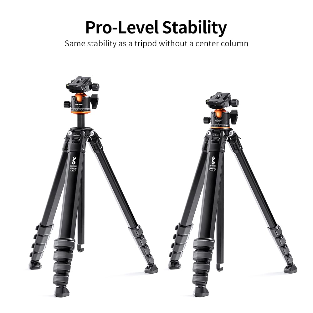 K&F Concept Trípode de Cámara, 177CM Trípode Estable Aluminio con 35mm Rótula de Bola Carga Máxima 15kg, Trípodes Fotografía Compacto con 1/4" Placa de Liberación Rápida para Cámara DSLR, Videocámara