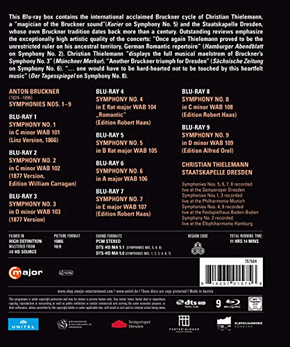 Bruckner, A.: Symphonies Nos. 1-9 (9-Blu-ray Disc Box Set) [Blu-ray]