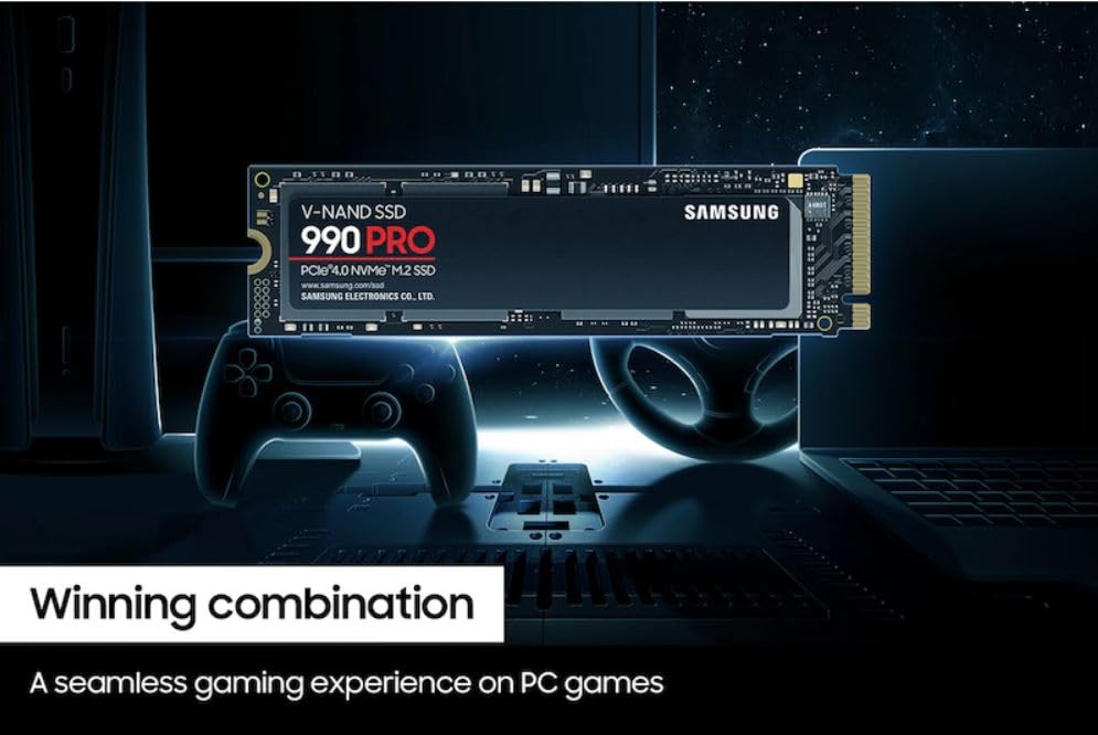 Samsung 990 PRO 4TB hasta 7.450MB/s PCIe 4.0 NVMe M.2 (2280) SSD interno (MZ-V9P4T0BW)