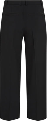 Tommy Hilfiger Pantalón de Tela Mujer Wide Leg Crop tobillero, Negro (Black), 44W