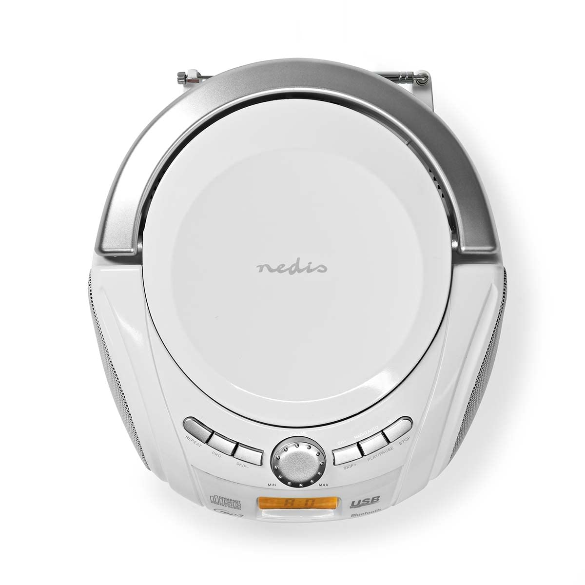 Nedis Boombox 9 W Bluetooth® Reproductor de CD/Radio F, Blanco