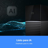 WD 44TB My Book Duo Disco Duro RAID de Escritorio, USB-C/USB 3.2 Gen 1, Copia de seguridad y protección con contraseña, RAID 0/1, JBOD, Formateado para Windows y MacOS, Negro