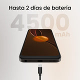 SPC Discovery SE – Smartphone de 3+32GB, Pantalla 6.5” HD+, desbloqueo Facial, 4G, Doble cámara Trasera 13MP con IA, batería 4500 mAh con Carga inversa, Android 13 – Color Dark Matter