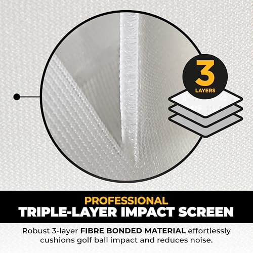 SimSpace Platinum Golf Impact Screen - Pantalla de proyector para simulador de Golf para el hogar, Rendimiento de 4 Capas con Espuma Resistente a los Impactos, reducción de Ruido, claridad Ultra 4K