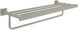 Villeroy & Boch Bandeja para toallas Elements Striking, toallero con estante para montaje en pared, estante de toallas con barra, longitud 595 mm, rectangular, Níquel cepillado mate