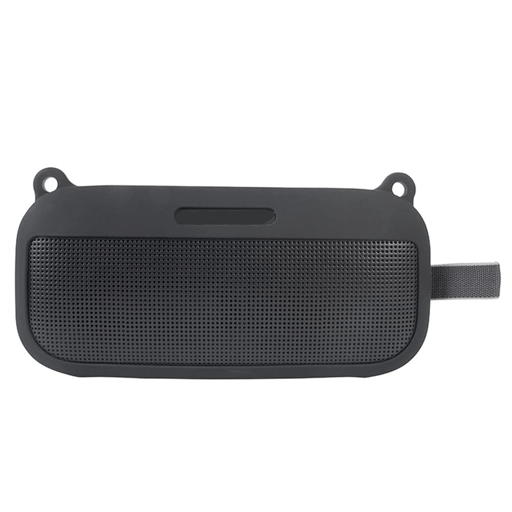 Ruelen Suave de Silicona para Altavoz portátil SoundLink Flex Bluetooth con Correa y mosquetón, Negro