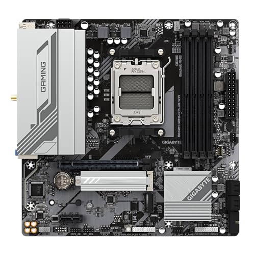 GIGABYTE B650M Gaming Plus WiFi Placa Base - Procesadores AMD Ryzen 9000, VRM de 5+2+2 Fases, hasta 8000 MHz DDR5, 2xPCIe 4.0 M.2, LAN 2.5GbE, WiFi 6E, USB 3.2 Gen 1