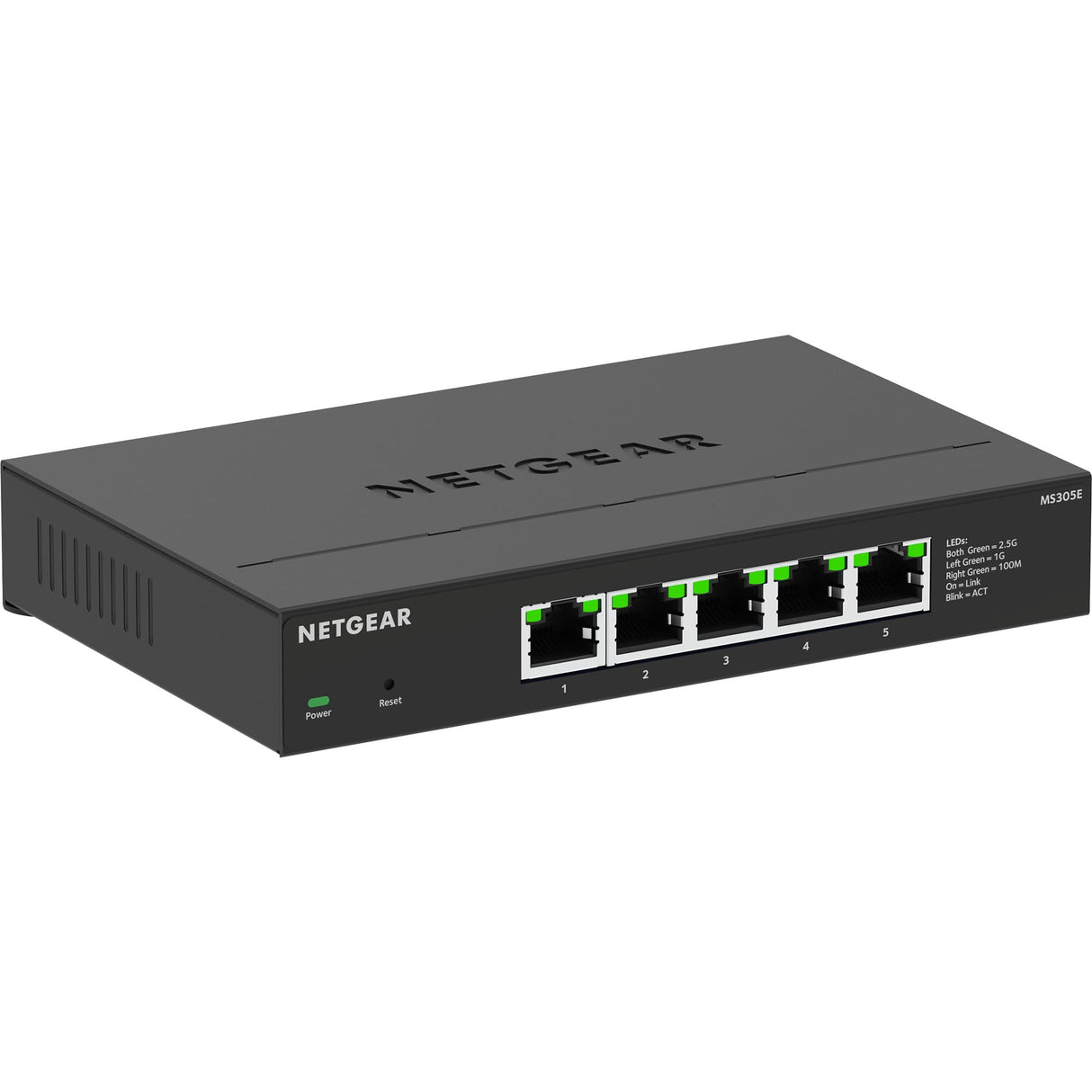 NETGEAR Switch de 5 Puertos Multi-Gigabit Ethernet Plus (MS305E): gestionable, 5 Puertos de 1 G/2, 5 G, Montaje de sobremesa o en Pared