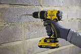 STANLEY FATMAX Taladro Percutor Sin Cable V20 (18V), Motor Sin Escobillas, 80Nm, 2 Baterías 2Ah, Cargador, Maletín, Portabrocas Metálico 13mm, 14 Posiciones de Par, SFMCD721D2K-QW