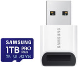 Samsung Pro Plus (2024) Tarjeta microSD + Lector de Tarjetas USB, 1 TB, UHS-I U3, Full HD y 4K UHD, 180 MB/s de Lectura, 130 MB/s de Escritura, Tarjeta de Memoria para Smartphone, cámara de acción,