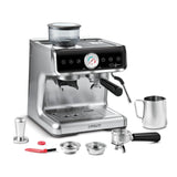 Polti Coffea G50S Cafetera con Molinillo de Café en Grano Integrado, para Espresso y Cappuccino, 30 Niveles de Molido, Steamymilk Profesional para Espumado de Leche, Plata