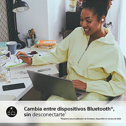 Sony WF-C700N Auriculares Inalámbricos, Bluetooth, Cancelación de Ruido (Pequeños, Ligeros y con conexión multipunto, IPX4, hasta 20hr de Autonomía, Carga Rápida, iOS & Android) Blanco