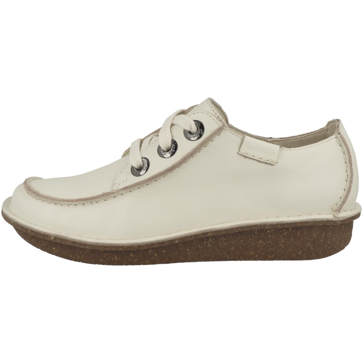 Clarks Funny Dream, Oxford Mujer, Cream Leather, 39.5 EU
