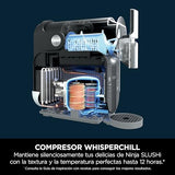 Ninja SLUSHi Procesador profesional de bebidas congeladas, granizados, cócteles, zumos congelados, frappés y batidos, sin hielo ni preparativos previos, WhisperChill, 1,9 l, azul y gris, FS301EU