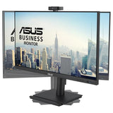 ASUS BE249QFK - Monitor para videoconferencias de 24", Full HD, IPS, 100 Hz, sin Marco, cámara Full HD, ergonómico, HDMI, Eye Care, Baja luz Azul, antiparpadeo, Montaje en Pared, sostenibilidad