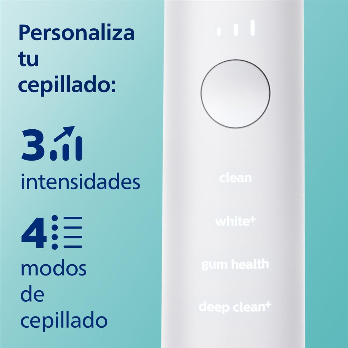 Philips Sonicare DiamondClean Smart 9400, cepillo dental eléctrico, con aplicación, sensor de presión, detección de cabezal de cepillado, blanco, modelo HX9917/88, Blanco, 2 Cabezales