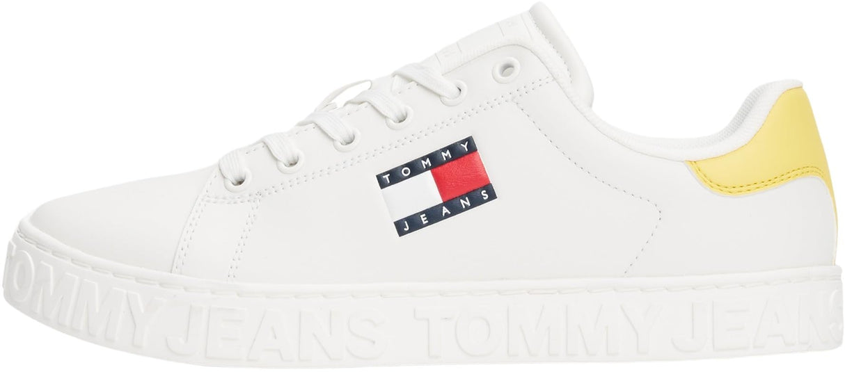 Tommy Jeans Tjw Logo Outsole Sneaker ESS En0En02703, Parte Superior Baja Mujer, Yellow (Yellow Dahlia), 37 EU