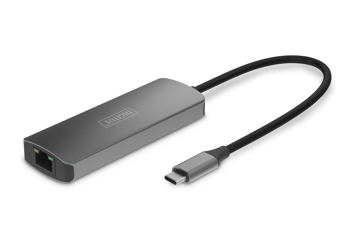 DIGITUS DS-55343 Extensor USB-C a HDMI – UHD 4K 120 Hz – 30 m a través de cable LAN – Set: emisor y receptor – HDMI 2.1, HDCP 2.3, USB 3.1 – HDR, Deep Color