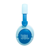 JBL Junior 470 NC, Auriculares supraaurales e inalámbricos para niños, Bluetooth, cancelación Activa de Ruido, volúmen hasta 85 dB, 50 hrs de batería, Set de Pegatinas, diseño Plegable, Azul
