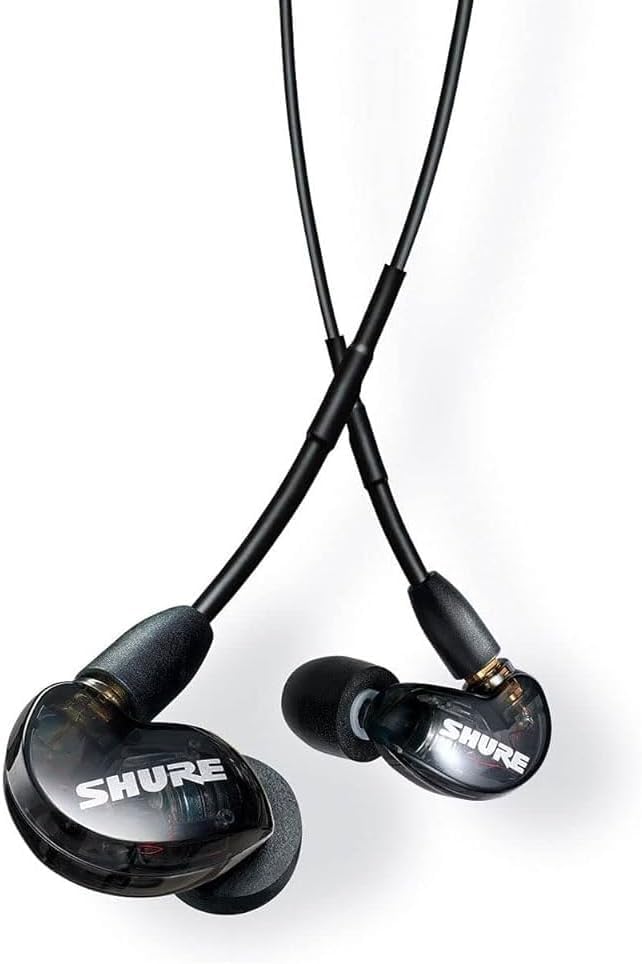 Shure SE215-K-E, auriculares in-ear con aislamiento de sonido de calidad, sonido cálido y con detalles con graves mejorados, cable desmontable,negro