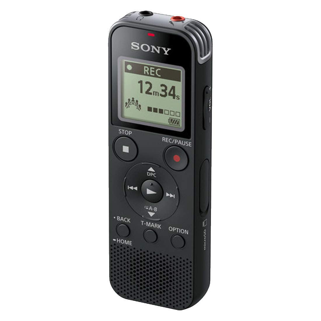 Sony ICD-PX470 - Grabadora de voz digital con 4 GB, USB, ranura micro SD y grabación mp3 y PCM lineal, Negro, Estándar