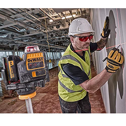 DEWALT DCE089D1R-QW - Láser Autonivelante 3 Líneas 360º con Batería DW 12V, Alcance 30m (50m con receptor), Precisión +/-3mm@10m, IP65 Resistente, Incluye Maletín y Accesorios