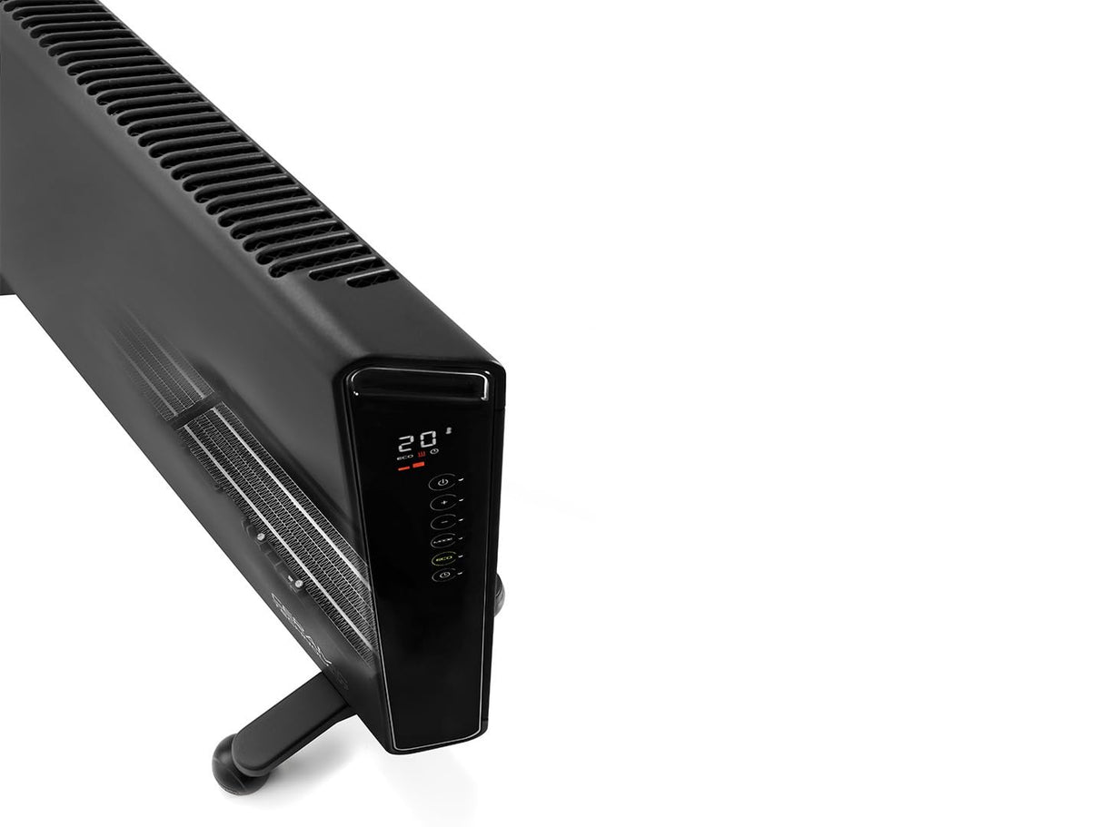 DeLonghi HX65L22 - Convector con 3 niveles de potencia, para hasta 65 m³, función ECO, 2200 W, Schwarzgrau