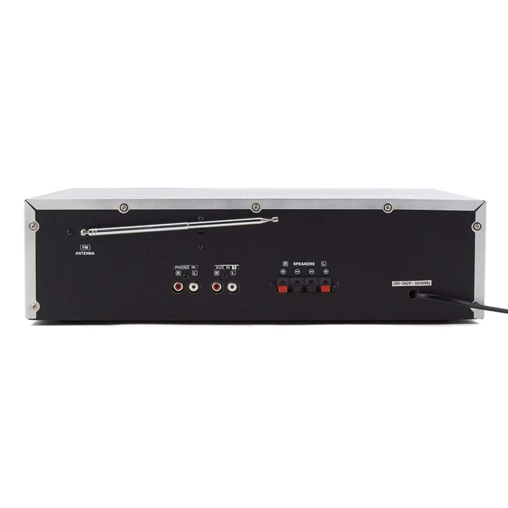 GPO Retro PR200 sistema de audio para el hogar Minicadena de música para uso doméstico Plata 12 W - Microcadena (Minicadena de música para uso doméstico, Plata, 12 W, DAB,FM, LCD, 3,5 mm)