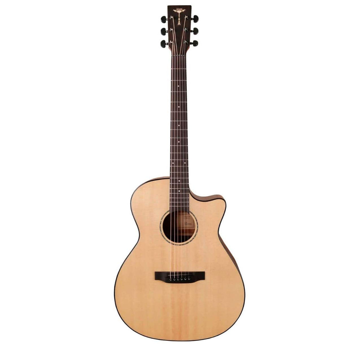 Tyma Guitars G-3E NS - Guitarra occidental con pastilla integrada, incluye funda y correa