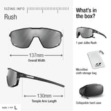 Julbo Rush Gafas DE Sol, Mate Negro/Shiny Negro, L Unisex Adulto