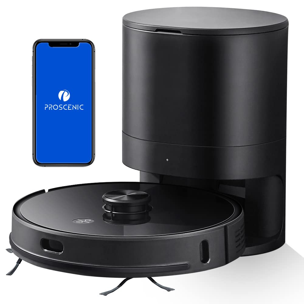 Proscenic El robot aspirador M7 PRO, con navegación láser inteligente, limpiador y lavadora 2 en 1, conexión Wi-Fi, control de aplicaciones y Alexa, no incluye papelera inteligente
