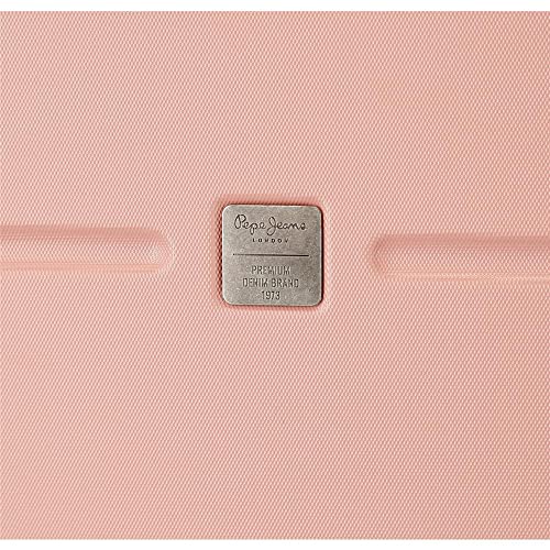 Pepe Jeans Chest Maleta de cabina rosa 40x55x20 cms Rígida ABS Cierre TSA integrado 37L 3,22 kgs 6 Ruedas dobles Equipaje de Mano