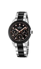 Reloj FESTINA para Mujer F20497/3 Ceramic Caja de Acero Inoxidable 316l Gris Plata Correa de Acero Inoxidable 316l Negro