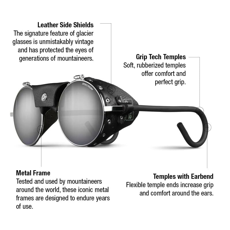Julbo Vermont Classic Gafas de Sol, Plateado/Negro, Talla única Unisex Adulto