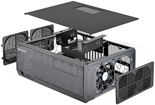 SilverStone SST-GD09B - Grandia HTPC ATX Carcasa de ordenador, Rendimiento silencioso con alto flujo de aire, negro