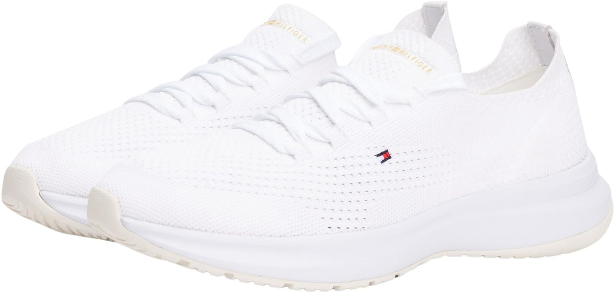 Tommy Hilfiger Runner Sneaker Mujer Knit Low Top, Blanco (White), 38