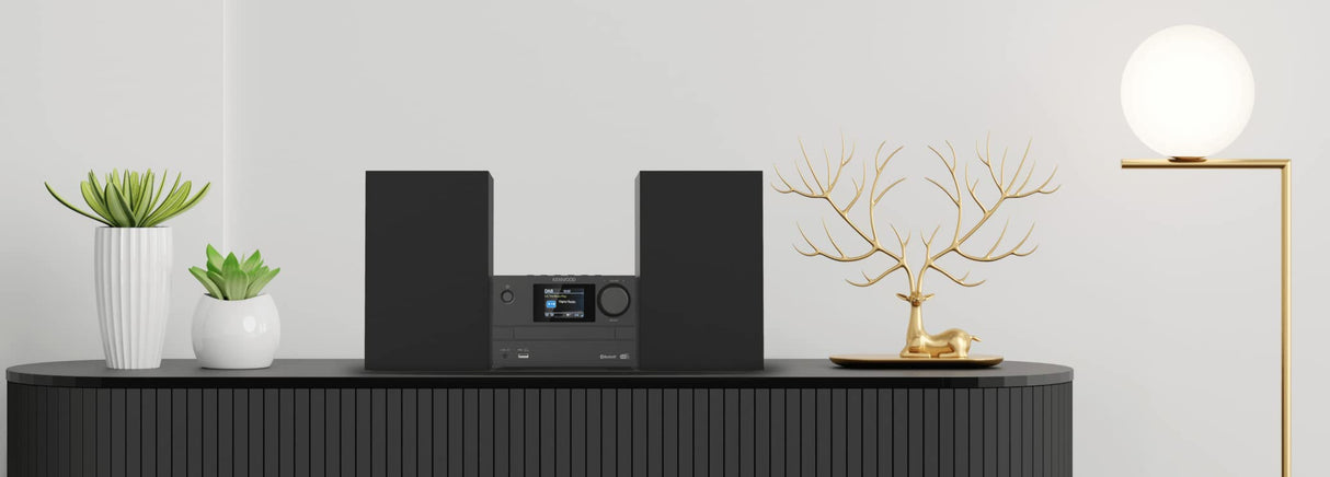 Microcadena HiFi Kenwood M-525DAB con CD, USB, Dab+ y Bluetooth Audio- Streaming. Color: Antracita