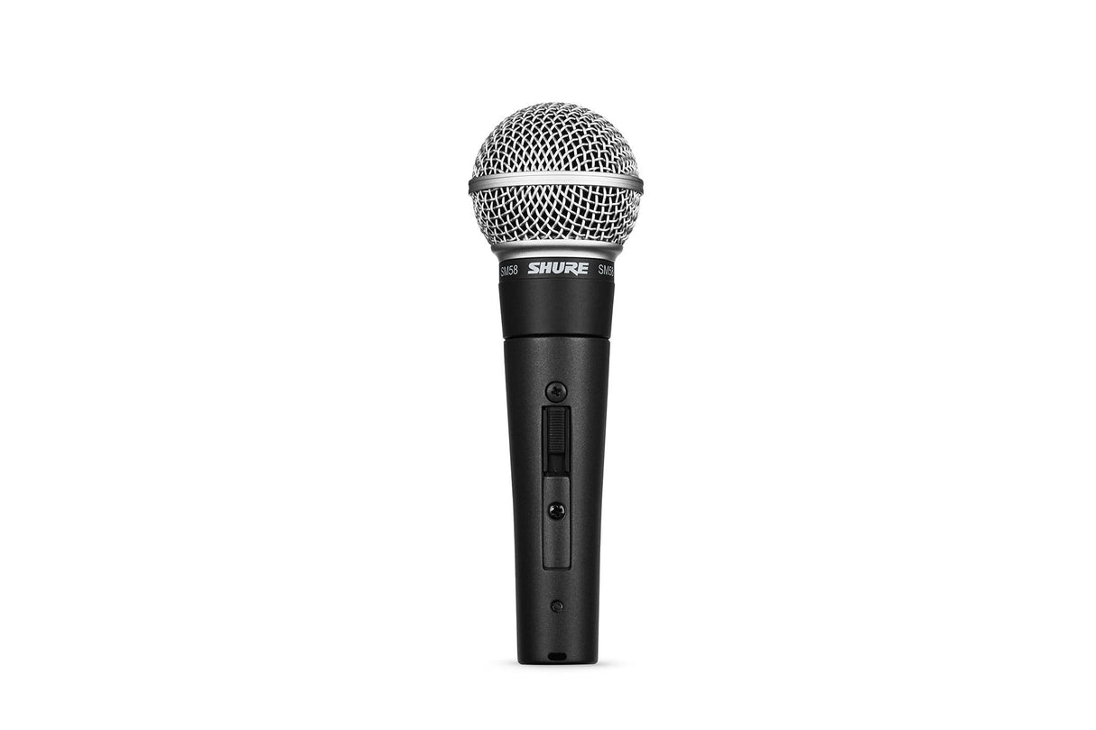 Shure SM58SE Micrófono Vocal dinámico cardioide con Interruptor de Encendido y Apagado, Filtro Pop Incorporado, Clip de micrófono A25D, Bolsa de Almacenamiento, Conector XLR de 3 Pines