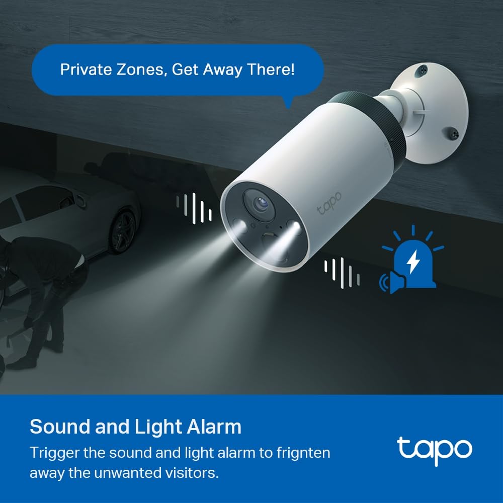 Tapo C420S1 – Cámara de vigilancia Wi-Fi para Exteriores inalámbrica con batería Recargable, resolución 2K, visión Nocturna, Audio bidireccional, IP65 a Prueba de Agua