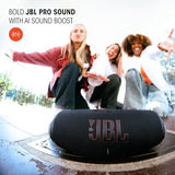 JBL Charge 6, Altavoz Bluetooth portátil inalámbrico, 28h de batería, Resistencia al Agua IP68, a Prueba de Polvo y caídas, Sonido Pro con AI Sound Boost, Compatible con Auracast, Multicolor