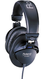 Roland Auriculares de monitorización estéreo con Cable en Espiral y Color Negro RH-200 — Auriculares de monitorización estéreo Transparentes, precisos y cómodos Studio
